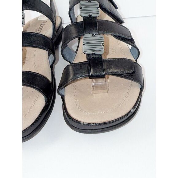 Diane Ferrari Supersoft Sandal Sitara Black Leather Comfort Flat Beaded Strap 8C - Picture 6 of 14